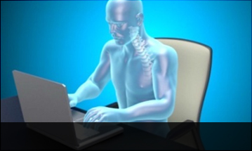 창원자생한방병원 목질환 VDT증후군-정상적인 사람의 컴퓨터 하는 모습입니다.